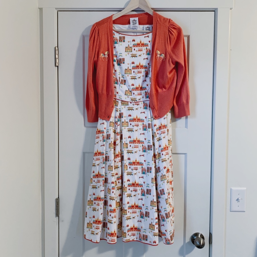 Main Street USA Disneyland Dress + Cardigan
